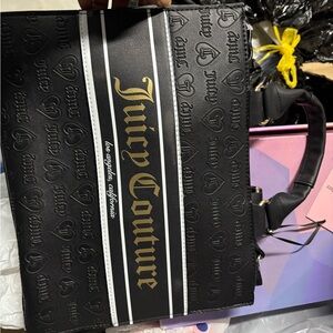 Juicy Couture Black and Gold Embossed Tote
